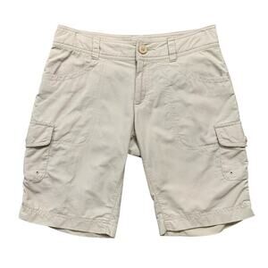 Columbia Shorts Womens 2 Sand Nylon Cargo Pocket OmniWick Outdoor Hiking Zip Fly